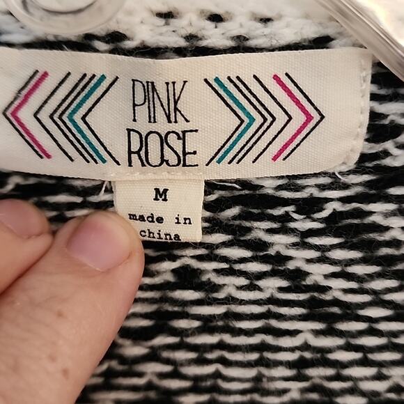 Pink Rose Waterfall Cardigan Sweater, Medium - Picture 4 of 6
